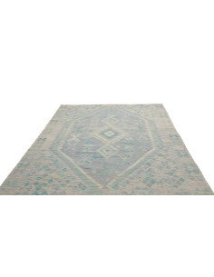 Tappeto Kilim Afghanistan 201x290 Blu Cielo Azz 2