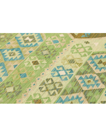 Tappeto Kilim Afghanistan 197x307 Verde Oliva V