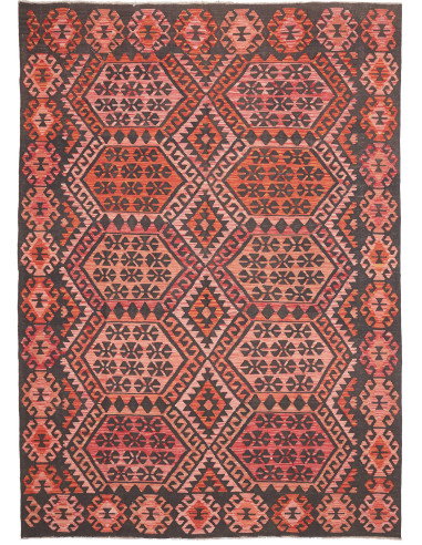 Rug Kilim Afghanistan 213x301 Reddish Orange Da