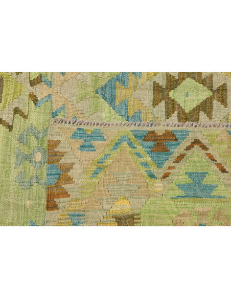 Rug Kilim Afghanistan 209x291 Lime Green Aqua B