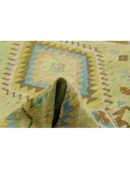 Rug Kilim Afghanistan 209x291 Lime Green Aqua B