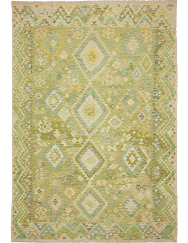 Rug Kilim Afghanistan 211x306 Green Blue Cream