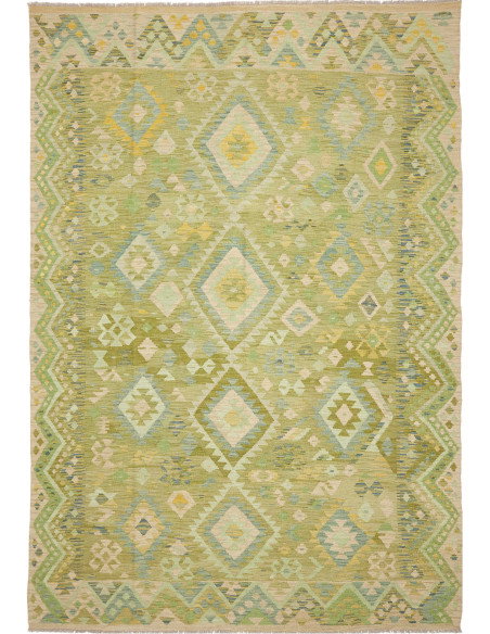 Tappeto Kilim Afghanistan 211x306 Verde Azzurro
