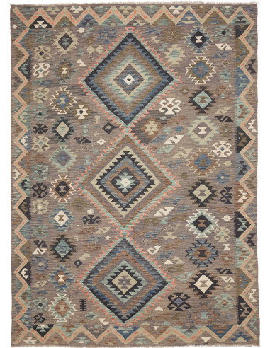 Rug Kilim Afghanistan 209x299 Brown Grey Sky Bl