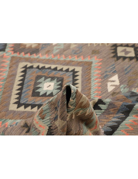 Rug Kilim Afghanistan 209x299 Brown Grey Sky Bl