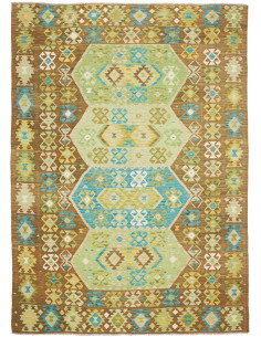 Tappeto Kilim Afghanistan 205x292 Marrone Verde