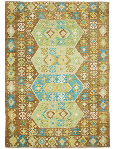 Rug Kilim Afghanistan 205x292 Brown Green Blue