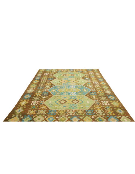 Rug Kilim Afghanistan 205x292 Brown Green Blue