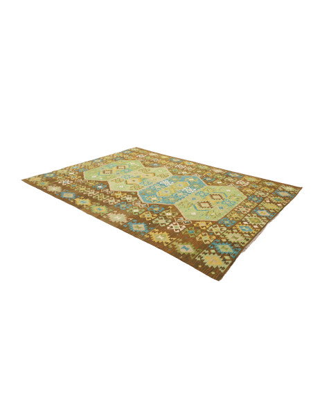 Rug Kilim Afghanistan 205x292 Brown Green Blue