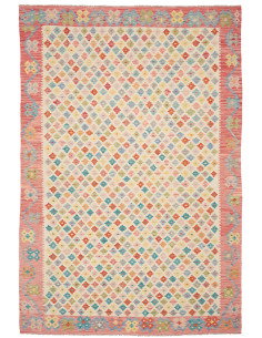Tappeto Kilim Afghanistan 198x297 Avorio Rosa P