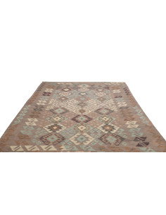 Rug Kilim Afghanistan 206x288 Taupe Aquamarine 2