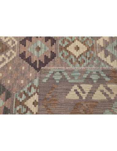 Rug Kilim Afghanistan 206x288 Taupe Aquamarine