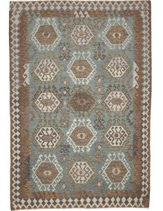 Rug Kilim Afghanistan 203x294 Teal Brown Beige