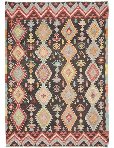 Rug Kilim Afghanistan 208x287 Dark Brown Red Bl