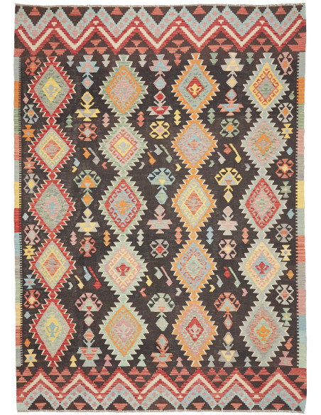 Rug Kilim Afghanistan 208x287 Dark Brown Red Bl