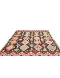 Tappeto Kilim Afghanistan 208x287 Marrone Scuro 2
