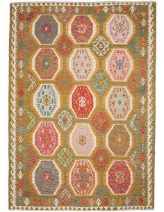 Tappeto Kilim Afghanistan 206x290 Verde Oliva T