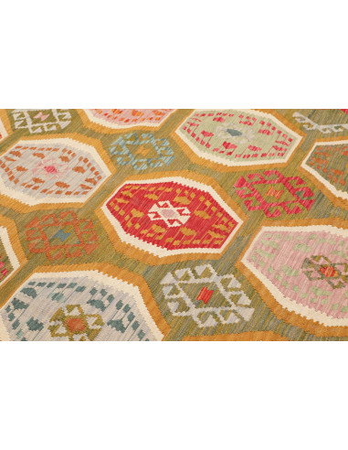 Rug Kilim Afghanistan 206x290 Olive Green Terra