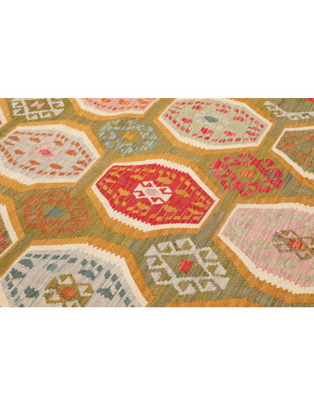 Rug Kilim Afghanistan 206x290 Olive Green Terra