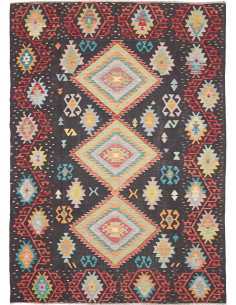 Tappeto Kilim Afghanistan 206x291 Antracite Mul