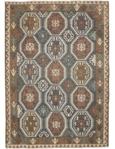 Tappeto Kilim Afghanistan 211x296 Marrone Beige