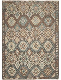 Tappeto Kilim Afghanistan 210x295 Marrone Grigi
