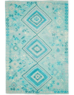 Rug Kilim Afghanistan 203x306 Turquoise Aqua Iv