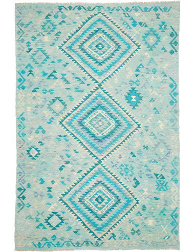 Tappeto Kilim Afghanistan 205x307 Acquamarina T