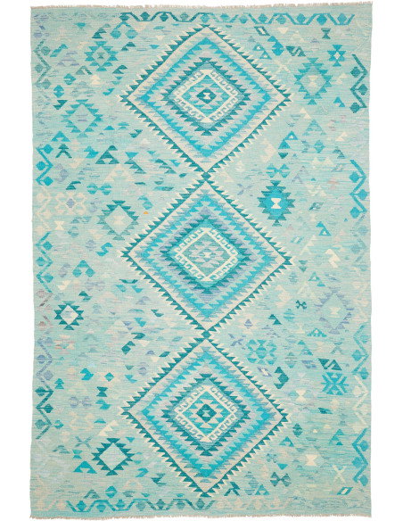Tappeto Kilim Afghanistan 205x307 Acquamarina T