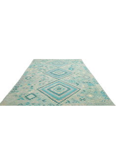 Rug Kilim Afghanistan 205x307 Aquamarine Turquo 2