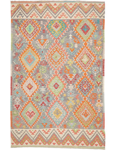 Rug Kilim Afghanistan 203x317 Light Grey Charco