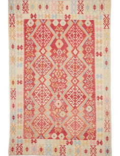 Rug Kilim Afghanistan 206x311 Terracotta Red Iv
