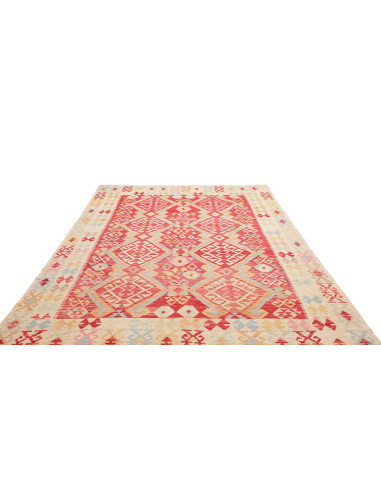 Rug Kilim Afghanistan 206x311 Terracotta Red Iv