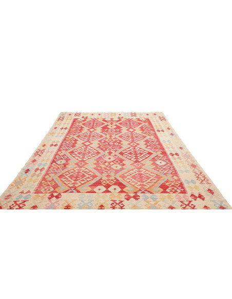 Rug Kilim Afghanistan 206x311 Terracotta Red Iv