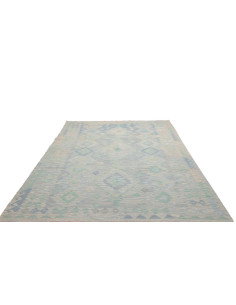 Tappeto Kilim Afghanistan 199x293 Blu Cielo Ver 2