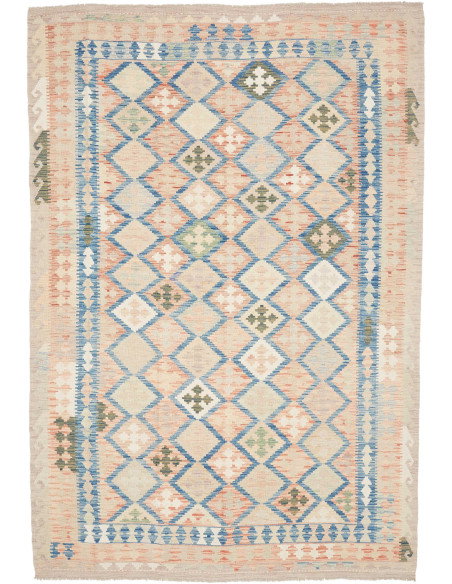 Tappeto Kilim Afghanistan 200x292 Beige Sabbia