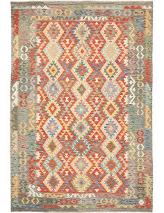 Tappeto Kilim Afghanistan 204x297 Rosso Arancio