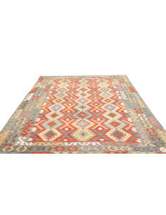 Rug Kilim Afghanistan 204x297 Red Orange Gray B 2