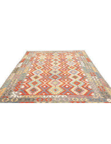Tappeto Kilim Afghanistan 204x297 Rosso Arancio