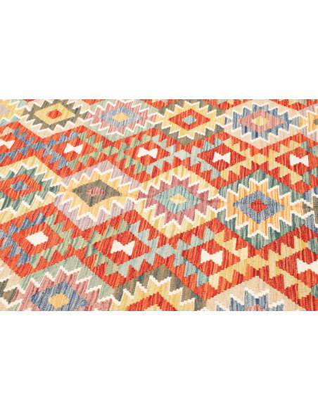 Tappeto Kilim Afghanistan 204x297 Rosso Arancio