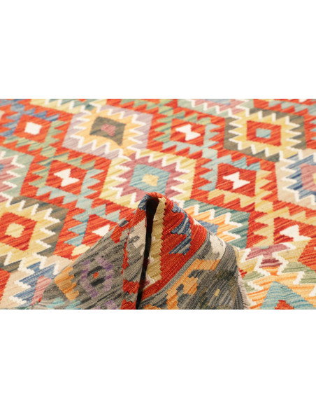 Tappeto Kilim Afghanistan 204x297 Rosso Arancio