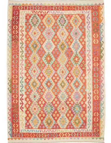 Tappeto Kilim Afghanistan 203x293 Arancione Ter