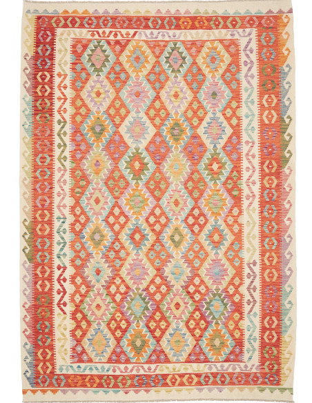 Tappeto Kilim Afghanistan 203x293 Arancione Ter