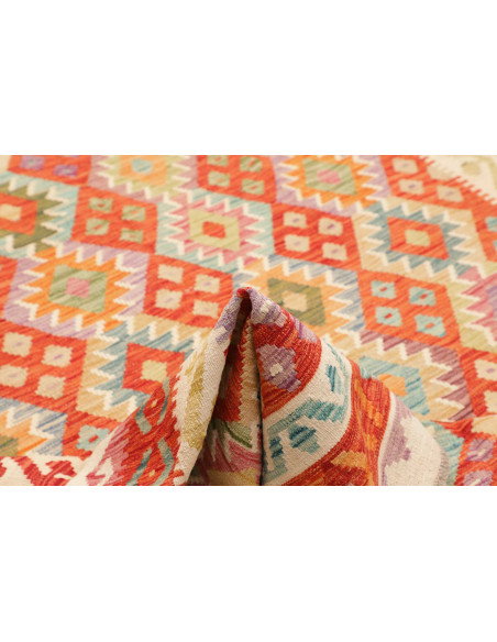 Tappeto Kilim Afghanistan 203x293 Arancione Ter