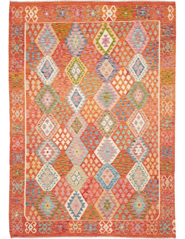 Tappeto Kilim Afghanistan 208x291 Arancio Terra