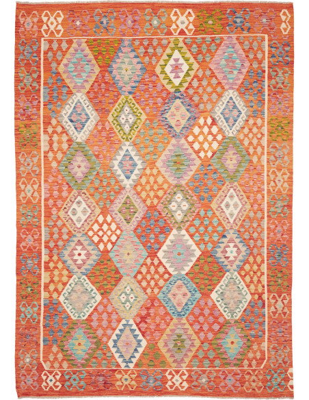 Tappeto Kilim Afghanistan 208x291 Arancio Terra