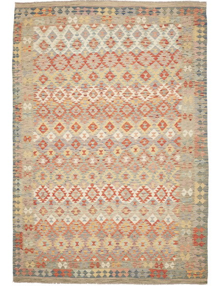 Tappeto Kilim Afghanistan 205x300 Grigio Azzurr