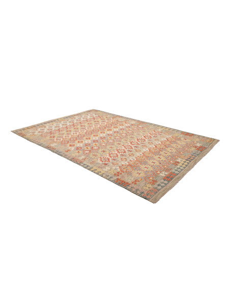 Tappeto Kilim Afghanistan 205x300 Grigio Azzurr