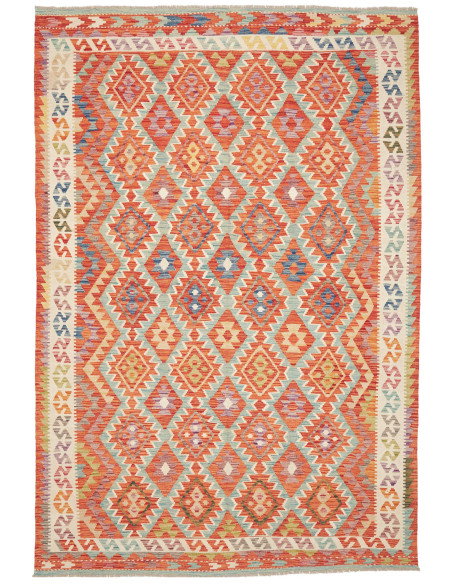 Tappeto Kilim Afghanistan 195x285 Arancione Azz