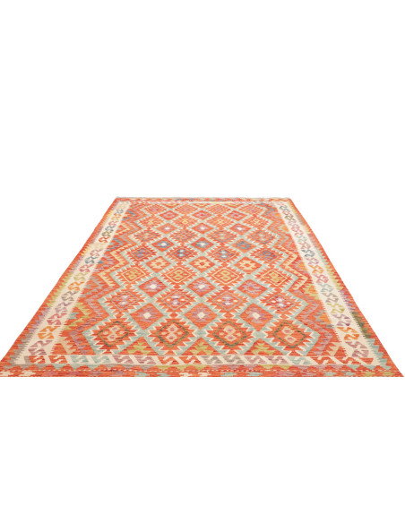 Rug Kilim Afghanistan 195x285 Orange Light Blue